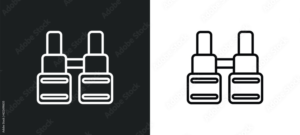 Poster binocular outline icon in white and black colors. binocular flat vector icon from nautical collectio