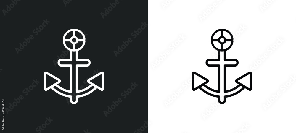 Poster sailor outline icon in white and black colors. sailor flat vector icon from nautical collection for 