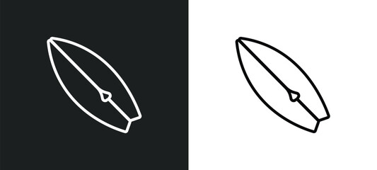 suroard outline icon in white and black colors. suroard flat vector icon from nautical collection for web, mobile apps and ui.