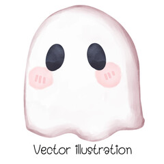 The Ghost with blue halloween vector illustration for halloween day