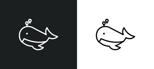 whale outline icon in white and black colors. whale flat vector icon from nautical collection for web, mobile apps and ui. © Digital Bazaar