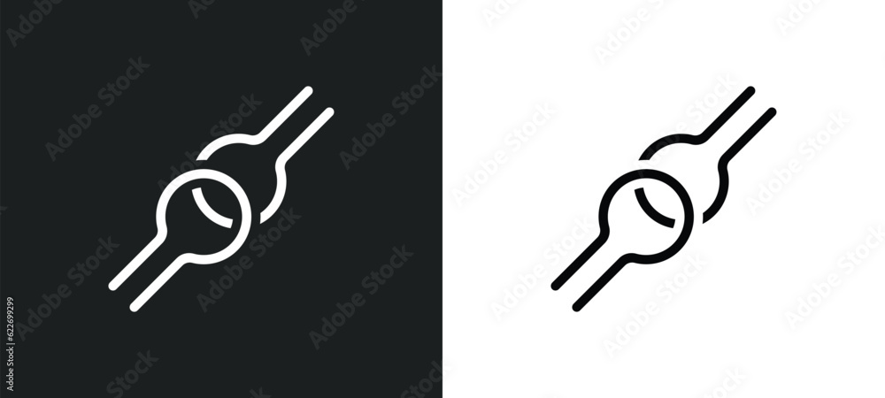 Poster knot outline icon in white and black colors. knot flat vector icon from nautical collection for web,