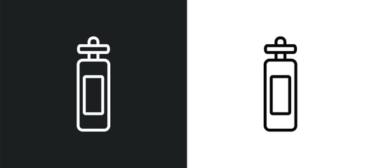 Obraz premium oxygen tank outline icon in white and black colors. oxygen tank flat vector icon from nautical collection for web, mobile apps and ui.