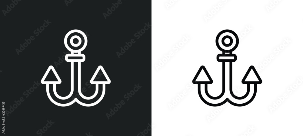 Poster bait outline icon in white and black colors. bait flat vector icon from nautical collection for web,