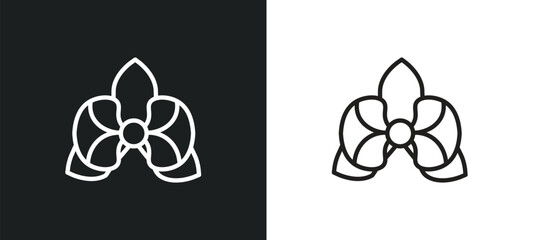 orchid outline icon in white and black colors. orchid flat vector icon from nature collection for web, mobile apps and ui. © Digital Bazaar