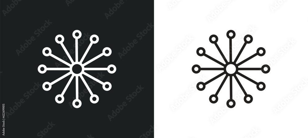 Poster dandelion outline icon in white and black colors. dandelion flat vector icon from nature collection 