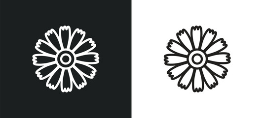 daisy outline icon in white and black colors. daisy flat vector icon from nature collection for web, mobile apps and ui.