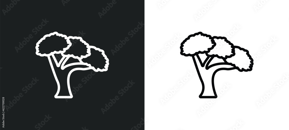 Poster black locust tree outline icon in white and black colors. black locust tree flat vector icon from na