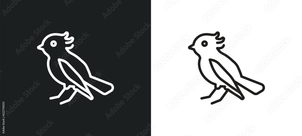 Poster bird outline icon in white and black colors. bird flat vector icon from nature collection for web, m