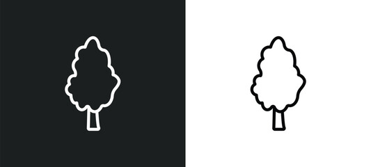 tulip tree tree outline icon in white and black colors. tulip tree flat vector icon from nature collection for web, mobile apps and ui.