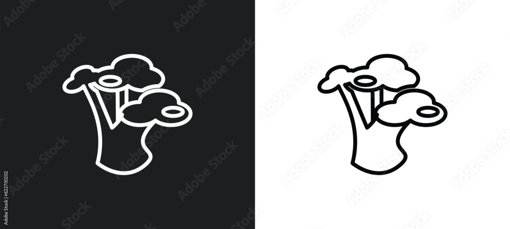 Poster gray birch tree outline icon in white and black colors. gray birch tree flat vector icon from nature