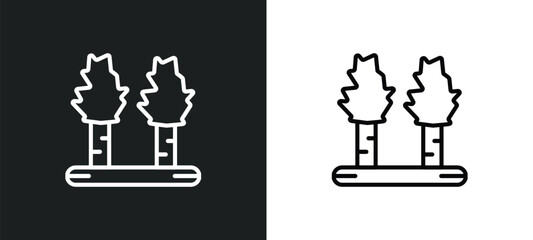 bigtooth aspen tree outline icon in white and black colors. bigtooth aspen tree flat vector icon from nature collection for web, mobile apps and ui.