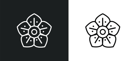 japanese flower outline icon in white and black colors. japanese flower flat vector icon from nature collection for web, mobile apps and ui.