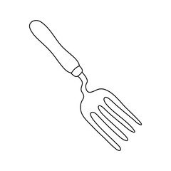 Garden fork. Hand drawn vector illustration