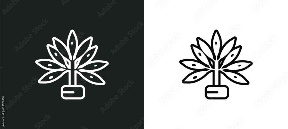 Poster element outline icon in white and black colors. element flat vector icon from nature collection for 