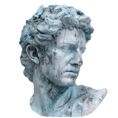 Antique classic greek sculpture head isolated on white background. Generative AI