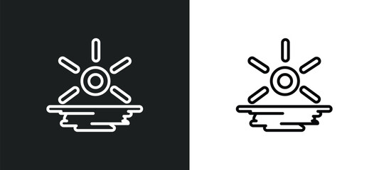 sol outline icon in white and black colors. sol flat vector icon from nature collection for web, mobile apps and ui. - obrazy, fototapety, plakaty