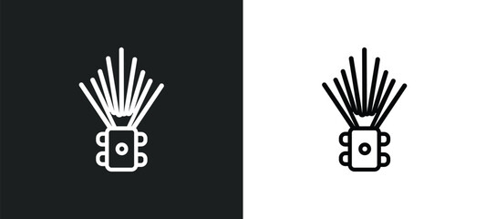 Fototapeta premium pine needle outline icon in white and black colors. pine needle flat vector icon from nature collection for web, mobile apps and ui.