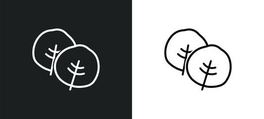 reniform outline icon in white and black colors. reniform flat vector icon from nature collection for web, mobile apps and ui.