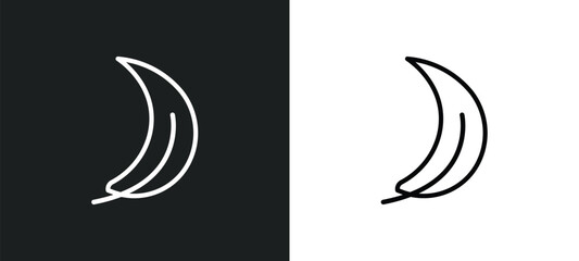 Obraz premium falcate outline icon in white and black colors. falcate flat vector icon from nature collection for web, mobile apps and ui.