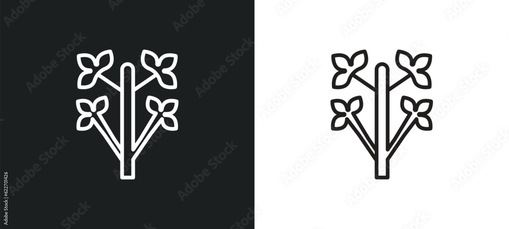 Poster tree outline icon in white and black colors. tree flat vector icon from nature collection for web, m