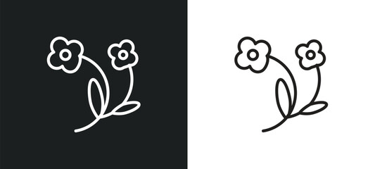 wallflower outline icon in white and black colors. wallflower flat vector icon from nature collection for web, mobile apps and ui.
