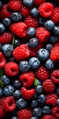 raspberry and blueberry, generated Ai