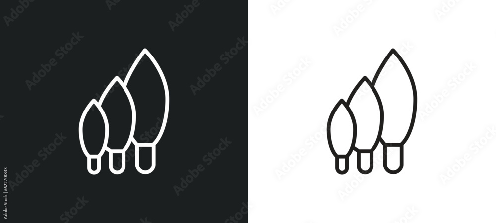 Poster cypress outline icon in white and black colors. cypress flat vector icon from nature collection for 