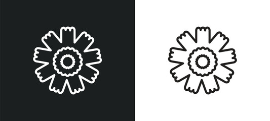 dianthus outline icon in white and black colors. dianthus flat vector icon from nature collection for web, mobile apps and ui.