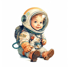 Mały astronauta, Ilustracja, wygenerowane przez AI