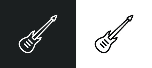 bass guitar outline icon in white and black colors. bass guitar flat vector icon from music collection for web, mobile apps and ui.