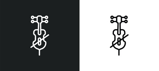 cello outline icon in white and black colors. cello flat vector icon from music collection for web, mobile apps and ui.
