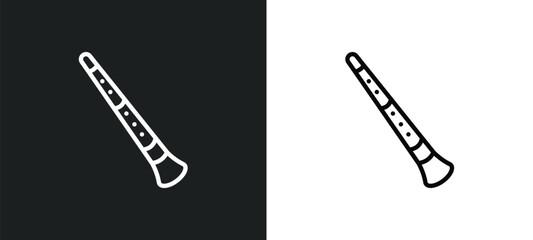 clarinet outline icon in white and black colors. clarinet flat vector icon from music collection for web, mobile apps and ui.