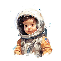 Mały astronauta, Ilustracja, wygenerowane przez AI