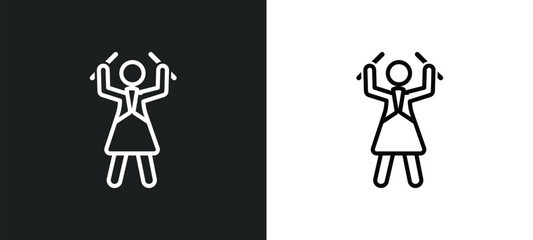 orchestra director outline icon in white and black colors. orchestra director flat vector icon from music collection for web, mobile apps and ui.