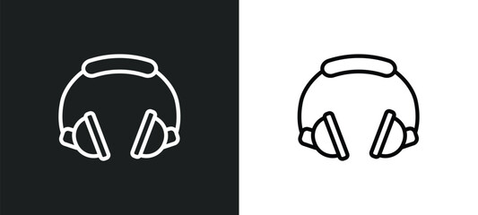 school headphones outline icon in white and black colors. school headphones flat vector icon from music collection for web, mobile apps and ui.