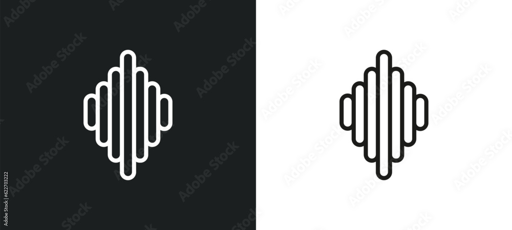 Poster equalizer outline icon in white and black colors. equalizer flat vector icon from music collection f