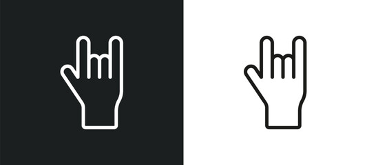 Obraz premium heavy metal outline icon in white and black colors. heavy metal flat vector icon from music collection for web, mobile apps and ui.
