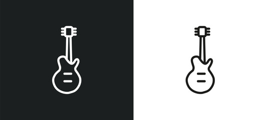 electric guitar outline icon in white and black colors. electric guitar flat vector icon from music collection for web, mobile apps and ui.