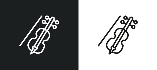 violoncello outline icon in white and black colors. violoncello flat vector icon from music collection for web, mobile apps and ui.