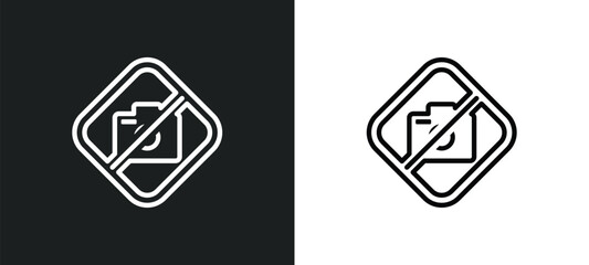 no photo outline icon in white and black colors. no photo flat vector icon from museum collection for web, mobile apps and ui.