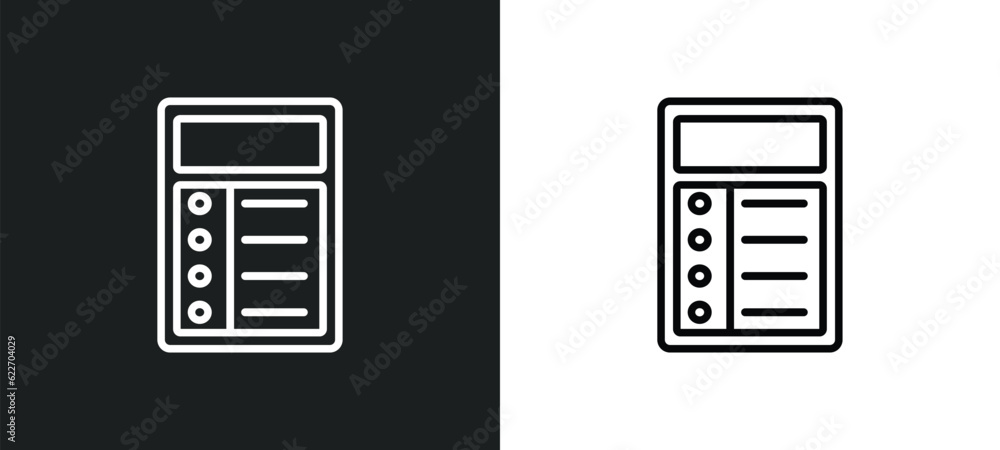 Poster interface outline icon in white and black colors. interface flat vector icon from multimedia collect