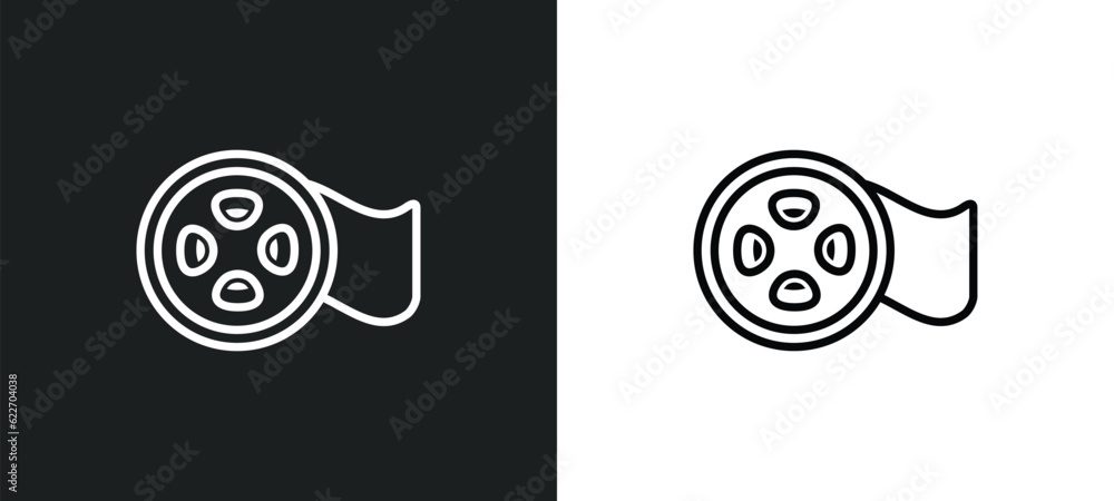 Poster roll outline icon in white and black colors. roll flat vector icon from multimedia collection for we