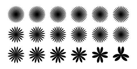 Set of geometric petal flower icon logo design - obrazy, fototapety, plakaty