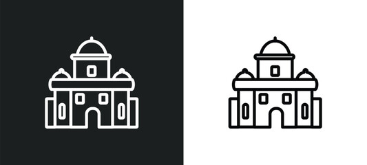 outline icon in white and black colors. flat vector icon from monuments collection for web, mobile apps and