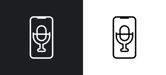 Obraz na płótnie Canvas audio outline icon in white and black colors. audio flat vector icon from mobile app collection for web, mobile apps and ui.