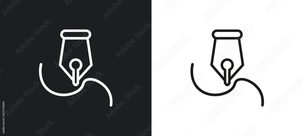 Poster will outline icon in white and black colors. will flat vector icon from miscellaneous collection for