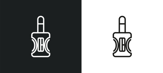 sharpen outline icon in white and black colors. sharpen flat vector icon from miscellaneous collection for web, mobile apps and ui.