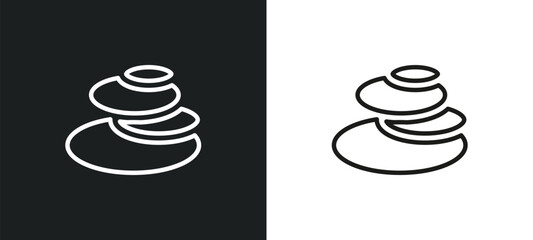 pebble outline icon in white and black colors. pebble flat vector icon from miscellaneous collection for web, mobile apps and ui.