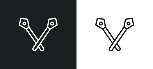 spears outline icon in white and black colors. spears flat vector icon from miscellaneous collection for web, mobile apps and ui.